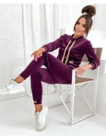 Dámska velúrová súprava vo vínovej farbe (637)