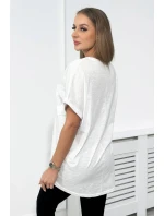 Bavlnená blúzka s vreckami biela