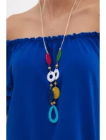 Španielska blúzka s ozdobnými rukávmi chrpovo modrá