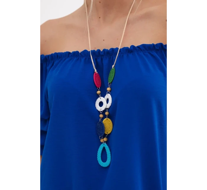 Španielska blúzka s ozdobnými rukávmi chrpovo modrá