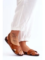 kožené sandály na suchý zip model 21624609 - Zazoo