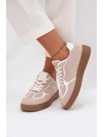 Niskie Sneakersy Damskie Beżowe Brenelle