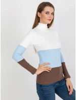 Dámska blúzka RV BZ 8465 1.37P biela a modrá - FPrice Dámska blúzka RV BZ 8465 1.37P biela a modrá - FPrice