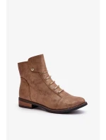 Dámske zateplené členkové topánky s plochým podpätkom Gold Labise Dámske zateplené členkové topánky s plochým podpätkom Gold Labise