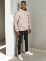 Pánska svetlá béžová mikina FashionStreet BX5682