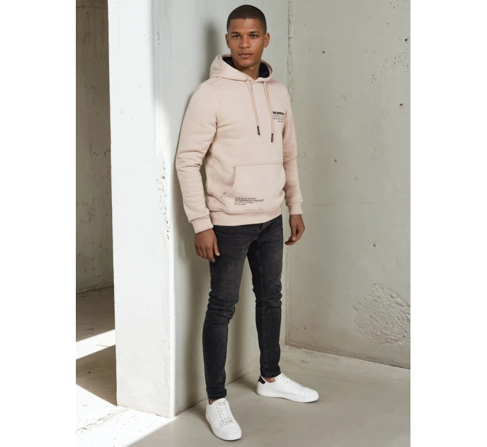 Pánska svetlá béžová mikina FashionStreet BX5682