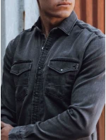 Pánská tmavě šedá džínová košile Dstreet model 21978435 - FashionStreet