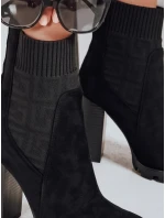 Dámské semišové kozačky na podpatku černé Dstreet model 21994566 - FashionStreet