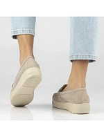 Béžové kožené mokasíny na  model 22097362 - FILIPPO