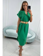 Šaty s ozdobným pásom zelené