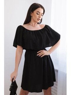 Španielske šaty s čiernym pásom