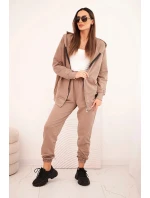 Dámský bavlněný komplet s kapucí a zipem fango
