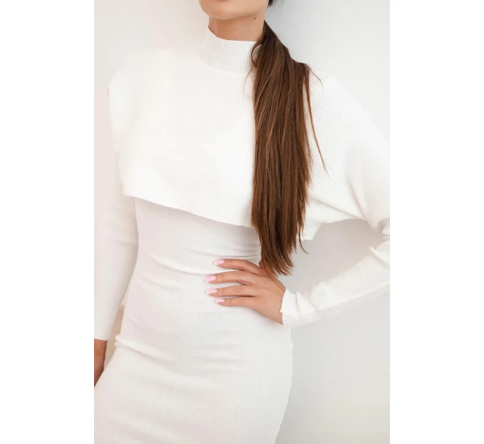 Dámská viskózová souprava blůza s šaty ecru