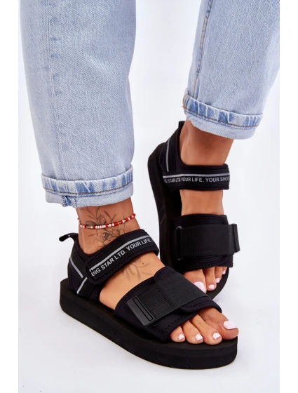 Damskie Sandały Na Rzepy Big Star LL274784 Czarne