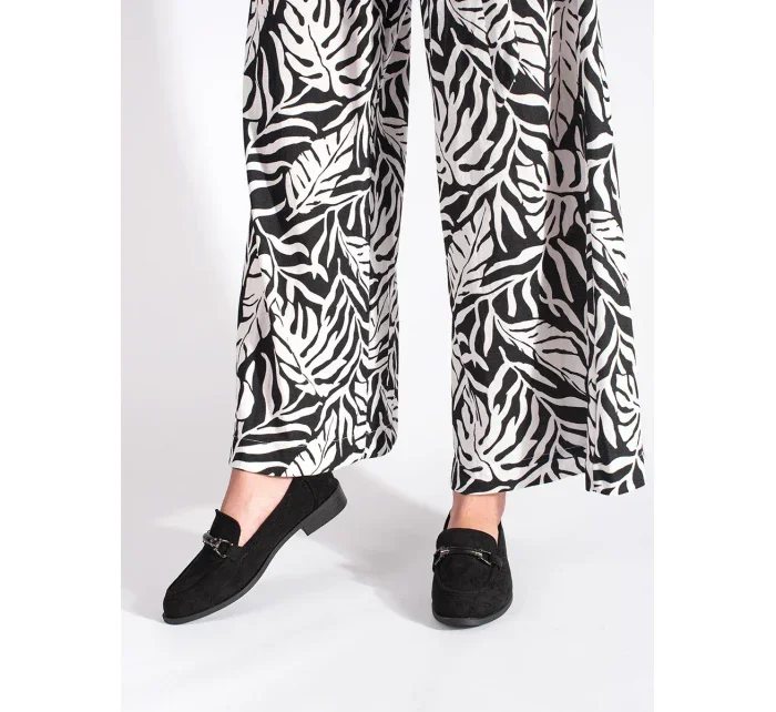 Dámske moderné mokasíny čierne bez podpätku Dámske moderné mokasíny čierne bez podpätku