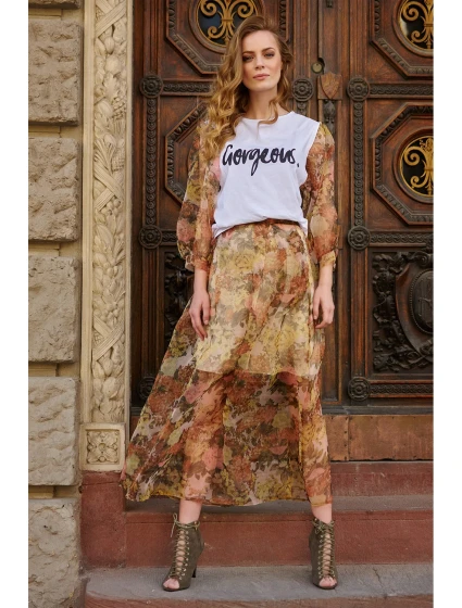 Dlhá sukňa model 145581 Makadamia Dlhá sukňa model 145581 Makadamia