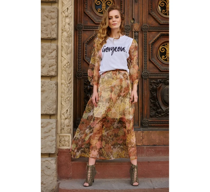 Dlhá sukňa model 145581 Makadamia Dlhá sukňa model 145581 Makadamia