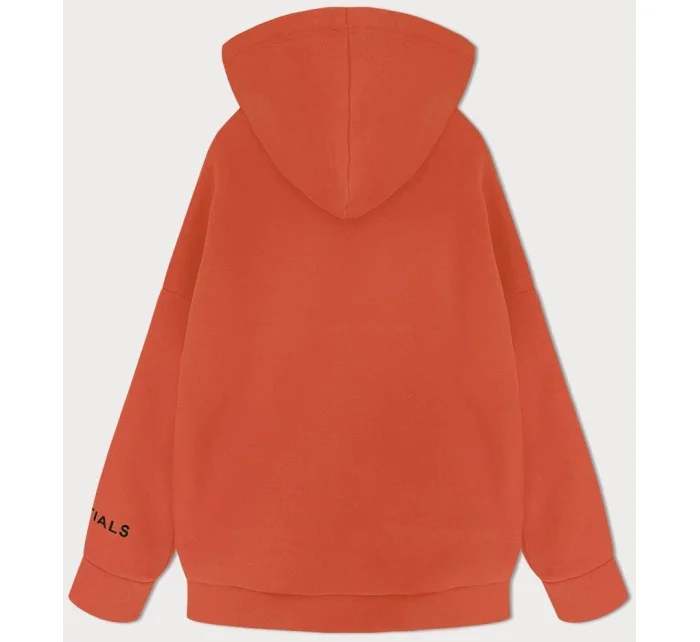 Hrubší oranžová dámská klokaní mikina model 19742922 - MADE IN ITALY Hrubší oranžová dámská klokaní mikina model 19742922 - MADE IN ITALY