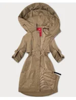 Béžová dámská bunda s ohrnutými rukávy model 20911360 - LHD