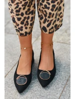 Czółenka Na Niskim Obcasie Z Eko Zamszu S.Barski KV27-037 Czarne