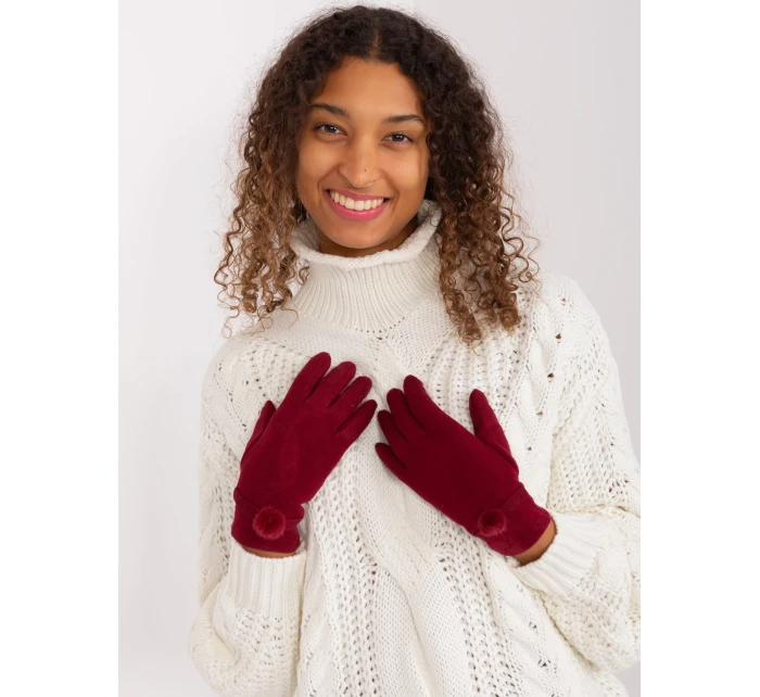 Rękawiczki AT RK model 19381372 bordowy - FPrice Rękawiczki AT RK model 19381372 bordowy - FPrice