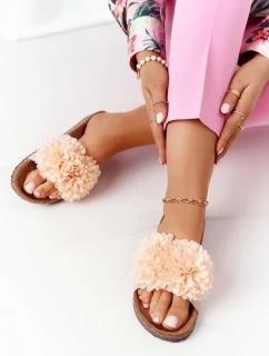 Korkové papuče s podrážkou Beige Flowerbomb