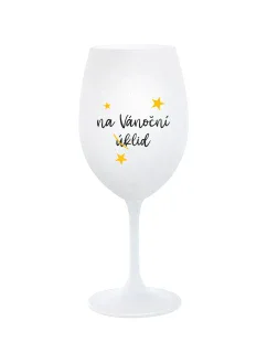 NA VÁNOČNÍ ÚKLID - bílá sklenice na víno 350 ml