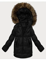 Černá dámská bunda typu s kapucí model 21428669 - S'WEST Černá dámská bunda typu s kapucí model 21428669 - S'WEST
