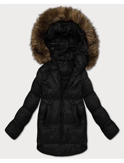 Černá dámská bunda typu s kapucí model 21428669 - S'WEST Černá dámská bunda typu s kapucí model 21428669 - S'WEST