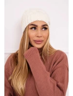 Fleecová čiapka Carolina K243 ecru