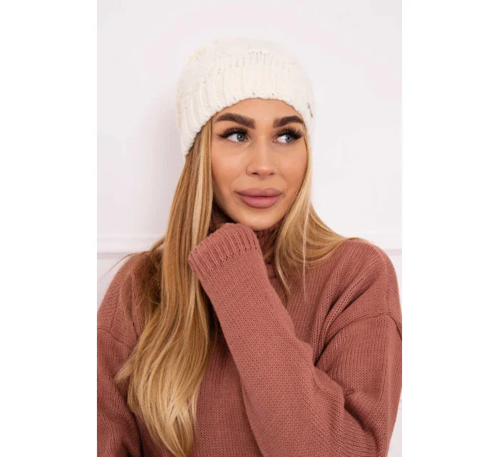 Fleecová čiapka Carolina K243 ecru