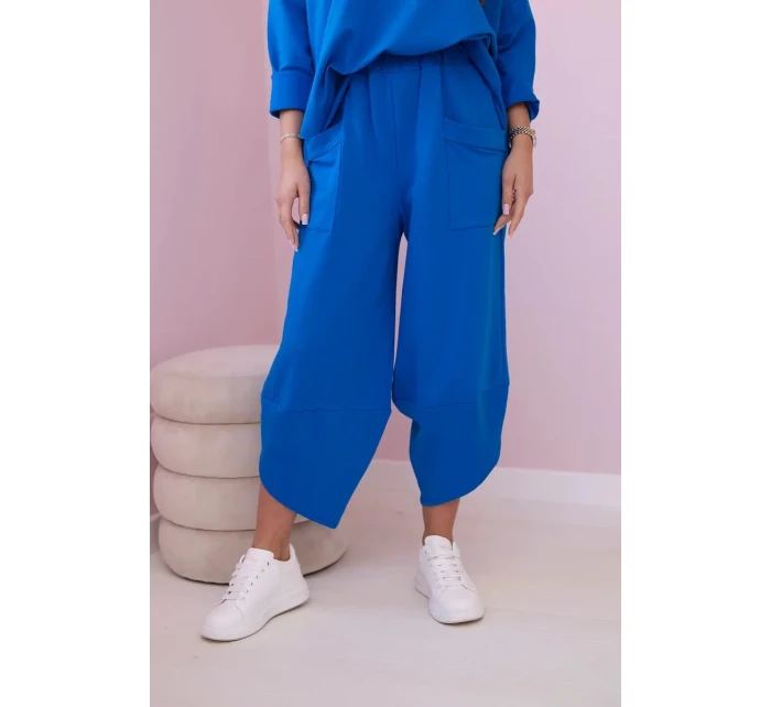 Bavlněná mikina kalhoty set chrpově modrá Bavlněná mikina kalhoty set chrpově modrá