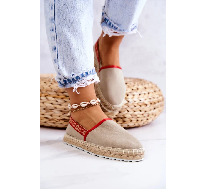 Materiałowe Espadryle Wsuwane Big Star JJ274879 Beżowe