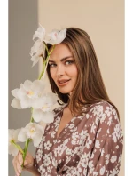 S405 Zavinovacie maxi šaty s potlačou - model 2