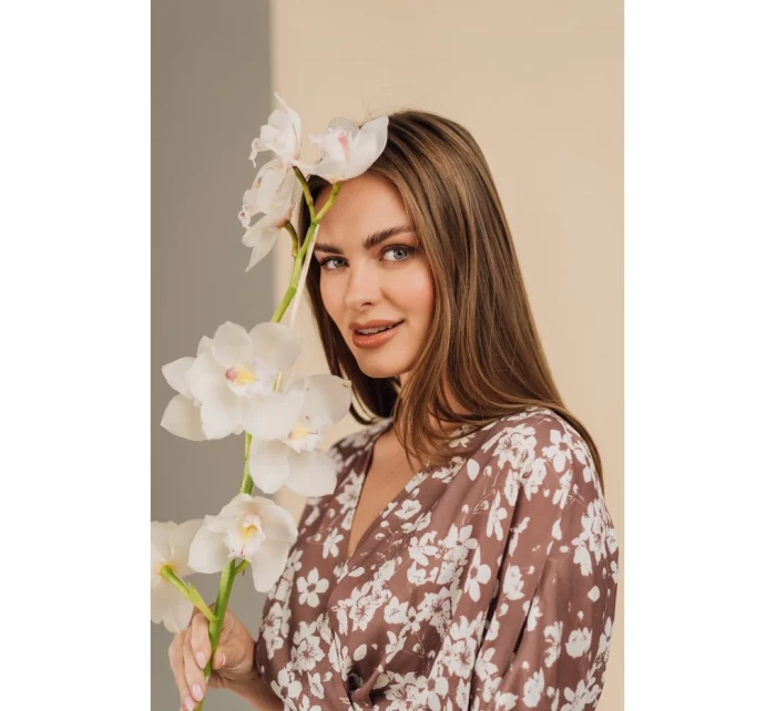 S405 Zavinovacie maxi šaty s potlačou - model 2