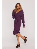 Svetrové šaty s výstřihem heather model 21484550 - Moe