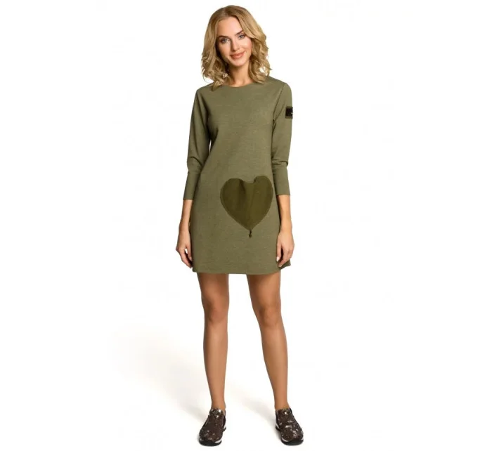 Dámska tunika z francúzskeho froté úpletu s vreckom v tvare srdca M053 - MOE