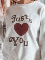 Dámská oversize mikina s potiskem LOVE šedá Dstreet model 21988185 - FashionStreet Dámská oversize mikina s potiskem LOVE šedá Dstreet model 21988185 - FashionStreet