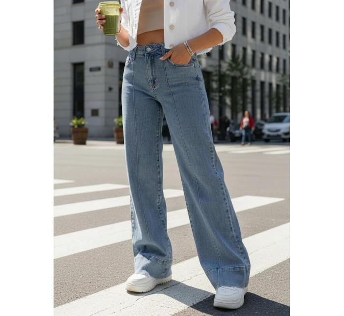 Dámske široké modré džínsy Dstreet UY2871 Dámske široké modré džínsy Dstreet UY2871