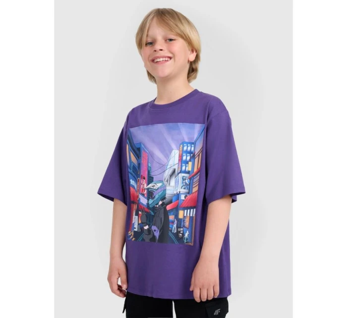 Chlapecké tričko oversize s potiskem model 21816857 - 4F Chlapecké tričko oversize s potiskem model 21816857 - 4F