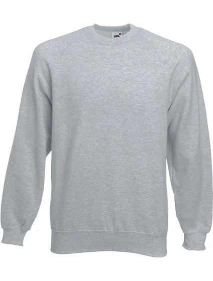 Fruit of the Loom Classic Raglan Sweat – raglánová mikina 16.2216, melírovaná šedá Fruit of the Loom Classic Raglan Sweat – raglánová mikina 16.2216, melírovaná šedá