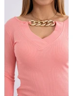 Šaty se zlatým řetízkem meruňková Šaty se zlatým řetízkem meruňková