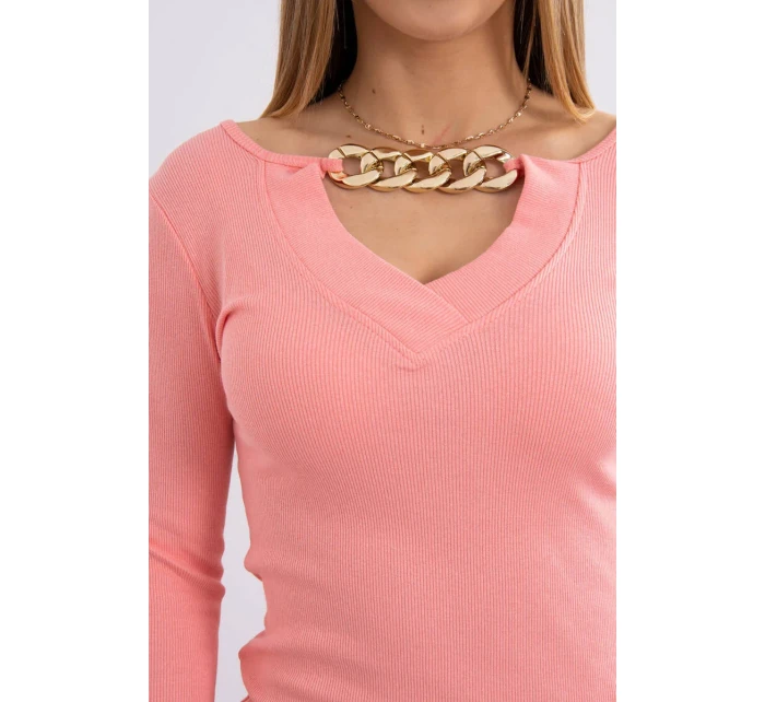 Šaty se zlatým řetízkem meruňková Šaty se zlatým řetízkem meruňková