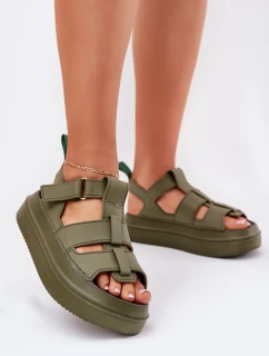 Dámské sandály na platformě zelené model 21696254 - Boto