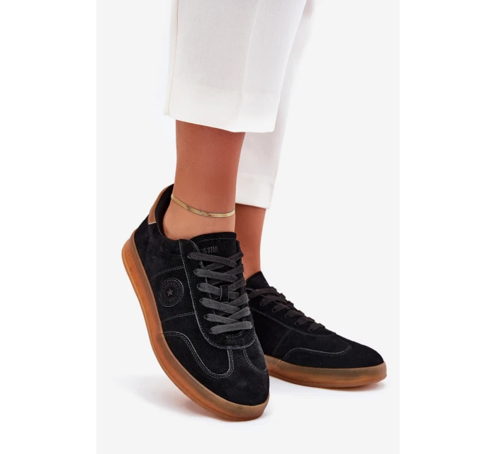 Zamszowe Sneakersy Damskie Big Star RR274851 HI-POLY SYSTEM Czarne