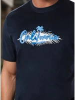 Pánské tmavě modré tričko s potiskem Dstreet model 21973608 - FashionStreet