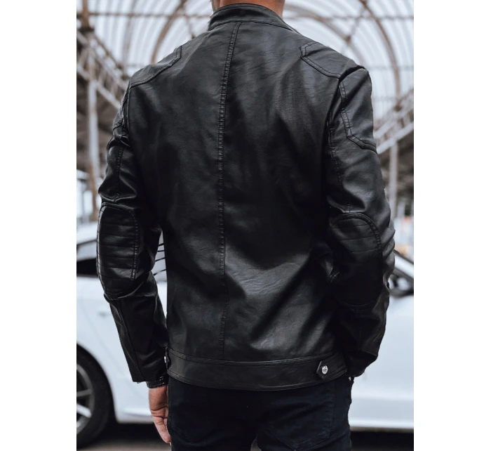 Pánska kožená bunda čierna FashionStreet TX4717