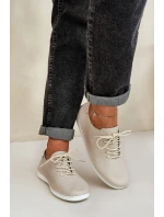 Šněrovací Polobotky Z Přírodní Kůže D&A model 21686119 Béžové - S.Barski