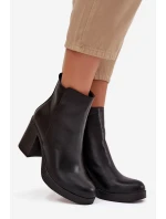 Dámské kozačky na podpatku černé Ryselle