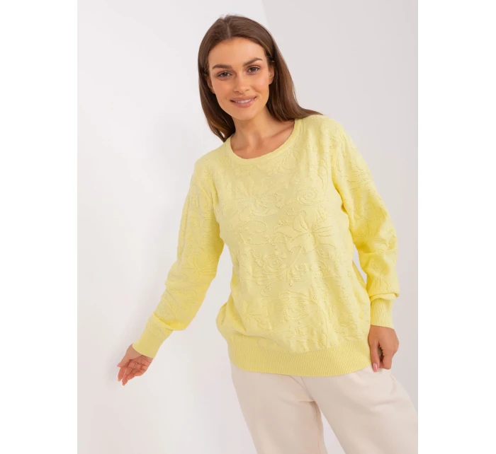 Sweter AT SW model 18884754 jasny żółty - FPrice Sweter AT SW model 18884754 jasny żółty - FPrice